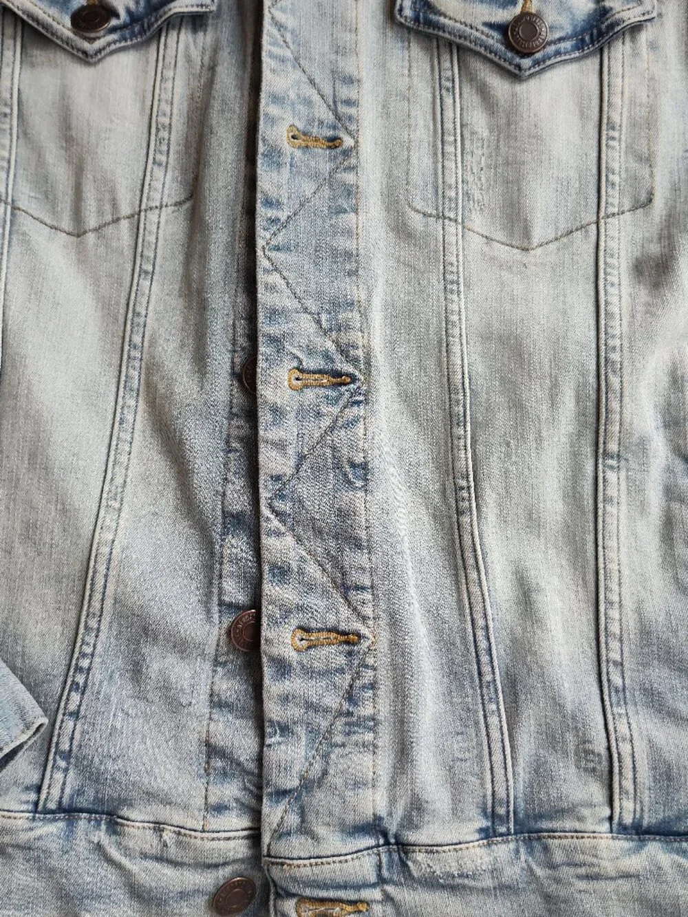 Aeropostale Men's Denim Jean Trucker Jacket Light Wash Size Large L Button Front